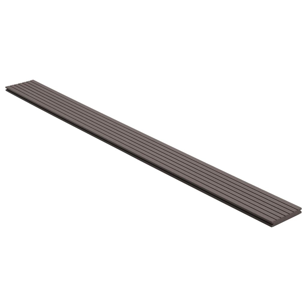 WPC Solid Decking Boards with Accessories 10 m² 4 m Dark Brown